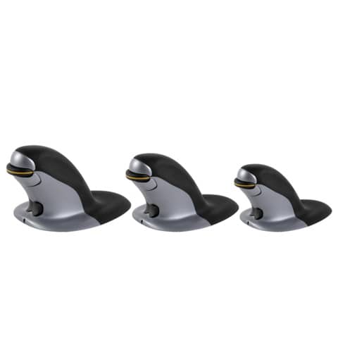 Mouse verticale FELLOWES Penguin® Wireless nero/argento grande 9894501